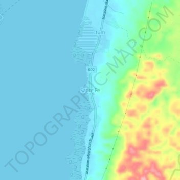 Topografische Karte Sante Fe, Höhe, Relief