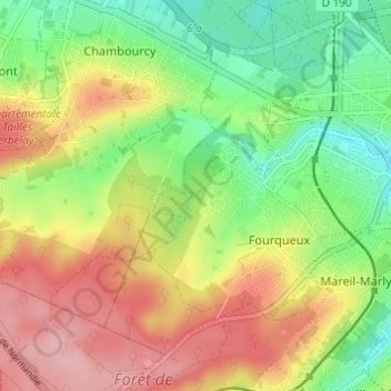 Topografische Karte La Vente, Höhe, Relief