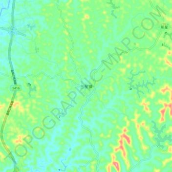 Topografische Karte 三星镇, Höhe, Relief