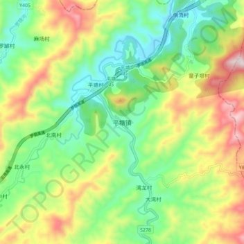 Topografische Karte 平塘镇, Höhe, Relief