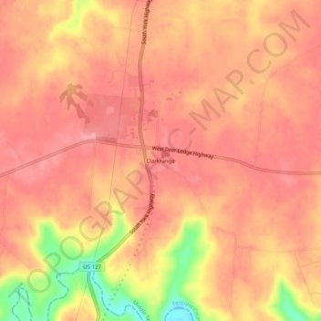 Topografische Karte Clarkrange, Höhe, Relief