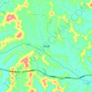 Topografische Karte 中太镇, Höhe, Relief