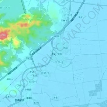 Topografische Karte 南华, Höhe, Relief