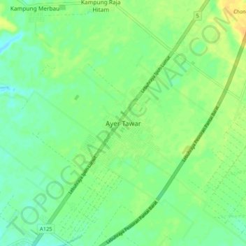 Topografische Karte Ayer Tawar, Höhe, Relief