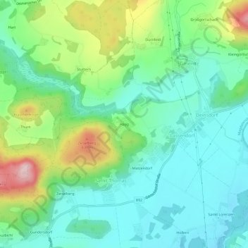 Topografische Karte Haag, Höhe, Relief