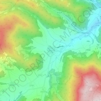 Topografische Karte Trandorf, Höhe, Relief