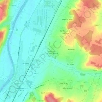 Topografische Karte Saint-Ustre, Höhe, Relief