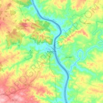 Topografische Karte Alcoutim, Höhe, Relief