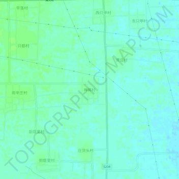 Topografische Karte 禅房村, Höhe, Relief