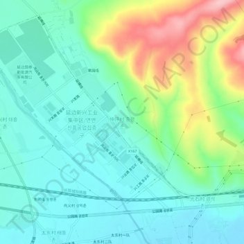 Topografische Karte 仲坪村, Höhe, Relief