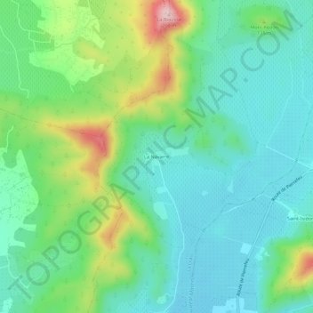Topografische Karte La Navarre, Höhe, Relief