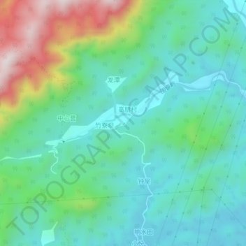 Topografische Karte 瓦屋, Höhe, Relief