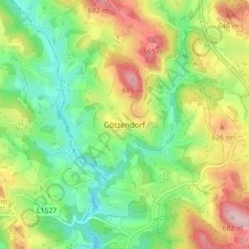 Topografische Karte Götzendorf, Höhe, Relief