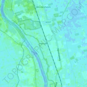 Topografische Karte Herxen, Höhe, Relief