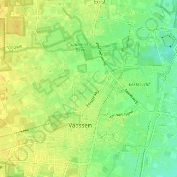 Topografische Karte Hegge, Höhe, Relief