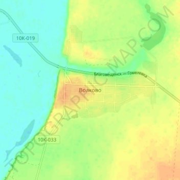 Topografische Karte Волково, Höhe, Relief