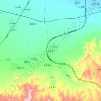 Topografische Karte 栾庄乡, Höhe, Relief