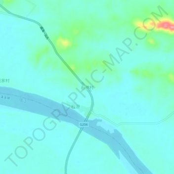 Topografische Karte 石港村, Höhe, Relief