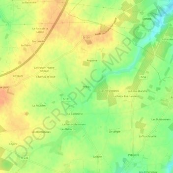 Topografische Karte Peleau, Höhe, Relief