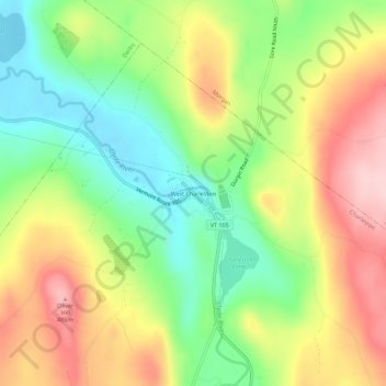 Topografische Karte West Charleston, Höhe, Relief