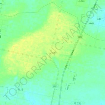 Topografische Karte 冯营村, Höhe, Relief