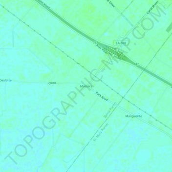 Topografische Karte Masters, Höhe, Relief