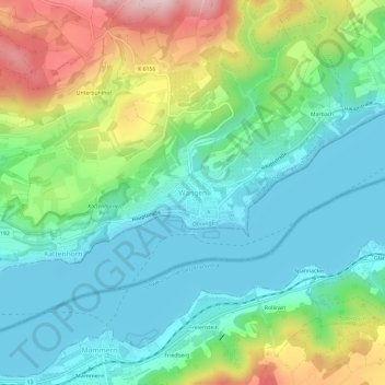 Topografische Karte Wangen, Höhe, Relief