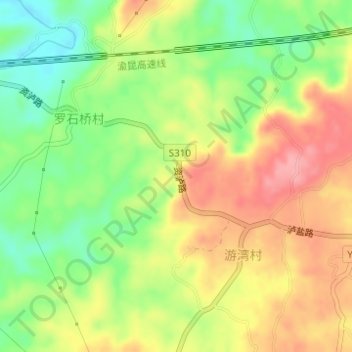 Topografische Karte 丰嘴, Höhe, Relief