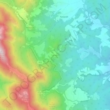 Topografische Karte Toscolano, Höhe, Relief