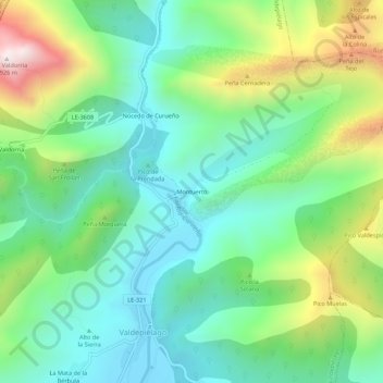 Topografische Karte Montuerto, Höhe, Relief