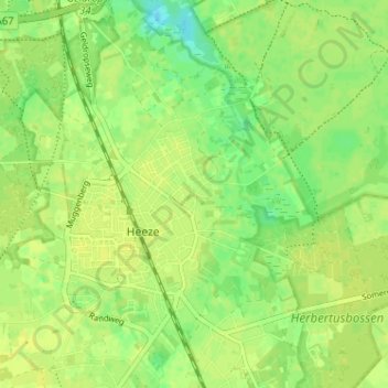 Topografische Karte Strabrecht, Höhe, Relief
