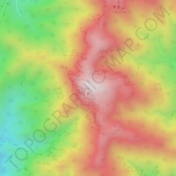 Topografische Karte 张家山, Höhe, Relief