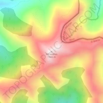 Topografische Karte Miravalles, Höhe, Relief