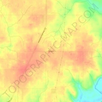 Topografische Karte Pisgah, Höhe, Relief