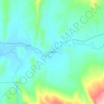 Topografische Karte Lumberton, Höhe, Relief