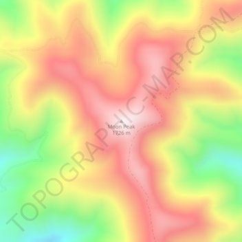 Topografische Karte Moon Peak, Höhe, Relief