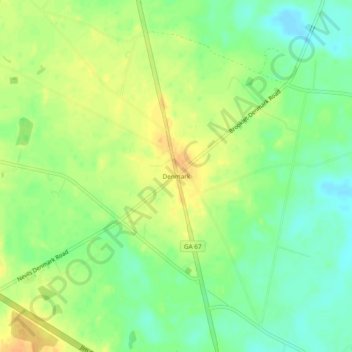 Topografische Karte Denmark, Höhe, Relief