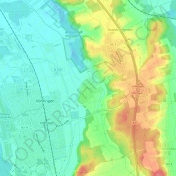 Topografische Karte Thal, Höhe, Relief
