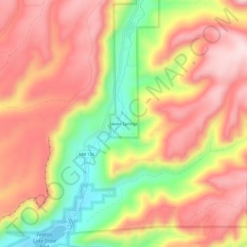 Topografische Karte Seven Springs, Höhe, Relief
