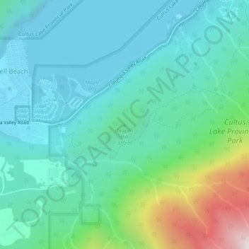 Topografische Karte Teapot Hill, Höhe, Relief