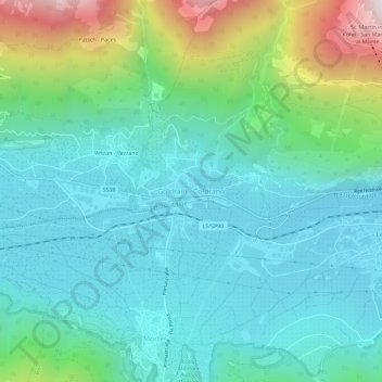 Topografische Karte Goldrain, Höhe, Relief