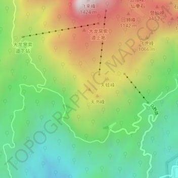 Topografische Karte 降丹峰, Höhe, Relief
