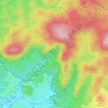 Topografische Karte Tier, Höhe, Relief