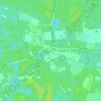 Topografische Karte Allerhop, Höhe, Relief
