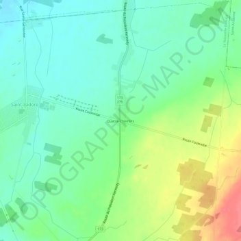 Topografische Karte Quatre-Chemins, Höhe, Relief