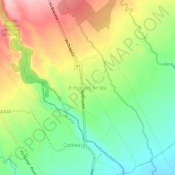 Topografische Karte El Frances Arriba, Höhe, Relief