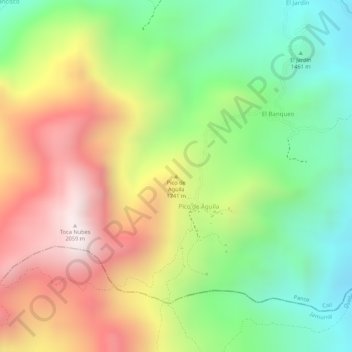Topografische Karte Pico de Aguila, Höhe, Relief