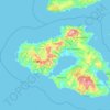 Topografische Karte Lesbos, Höhe, Relief