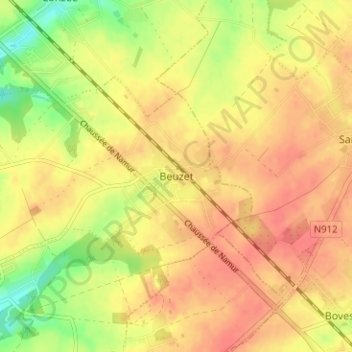 Topografische Karte Beuzet, Höhe, Relief