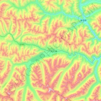 Topografische Karte 嘉黎县, Höhe, Relief